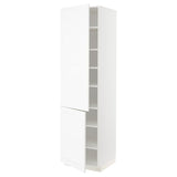 METOD high cabinet with shelves/2 doors, white Enköping/white wood effect, 60x60x220 cm