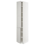 METOD high cabinet with shelves/2 doors, white/Lerhyttan light grey, 40x60x220 cm
