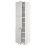 METOD high cabinet with shelves/2 doors, white/Lerhyttan light grey, 60x60x220 cm