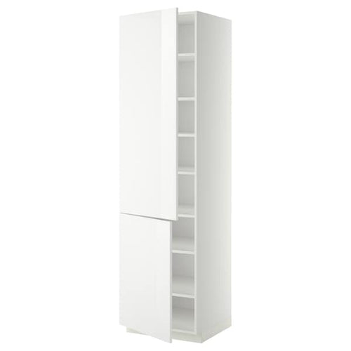 METOD - High cabinet with shelves/2 doors, white/Ringhult white, 60x60x220 cm