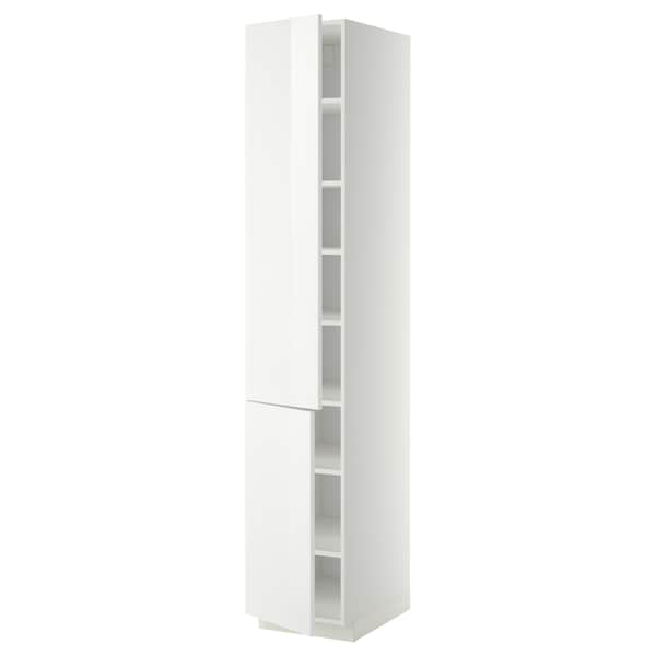 METOD - High cabinet with shelves/2 doors, white/Ringhult white, 40x60x220 cm - best price from Maltashopper.com 79456431