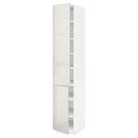 METOD - High cabinet with shelves/2 doors, white/Ringhult light grey, 40x60x220 cm - best price from Maltashopper.com 89463940