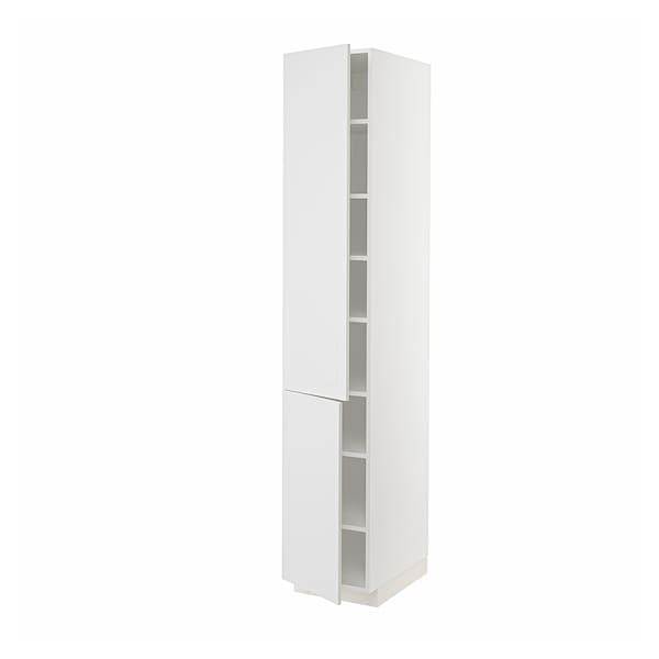 METOD - High cabinet with shelves/2 doors, white/Stensund white, 40x60x220 cm - best price from Maltashopper.com 69457271