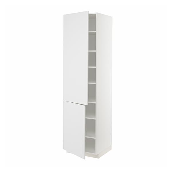 METOD - High cabinet with shelves/2 doors, white/Stensund white, 60x60x220 cm