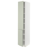 METOD high cabinet with shelves/2 doors, white/Stensund light green, 40x60x220 cm