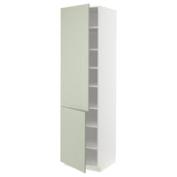 METOD high cabinet with shelves/2 doors, white/Stensund light green, 60x60x220 cm