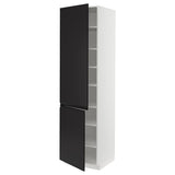 METOD high cabinet with shelves/2 doors, white/Upplöv matt anthracite, 60x60x220 cm
