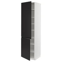 METOD - High cabinet with shelves/2 doors, white/Upplöv matt anthracite, 60x60x220 cm - best price from Maltashopper.com 39493685