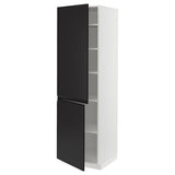 METOD high cabinet with shelves/2 doors, white/Upplöv matt anthracite, 60x60x200 cm