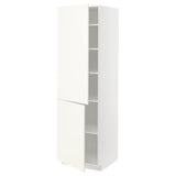METOD high cabinet with shelves/2 doors, white/Vallstena white, 60x60x200 cm