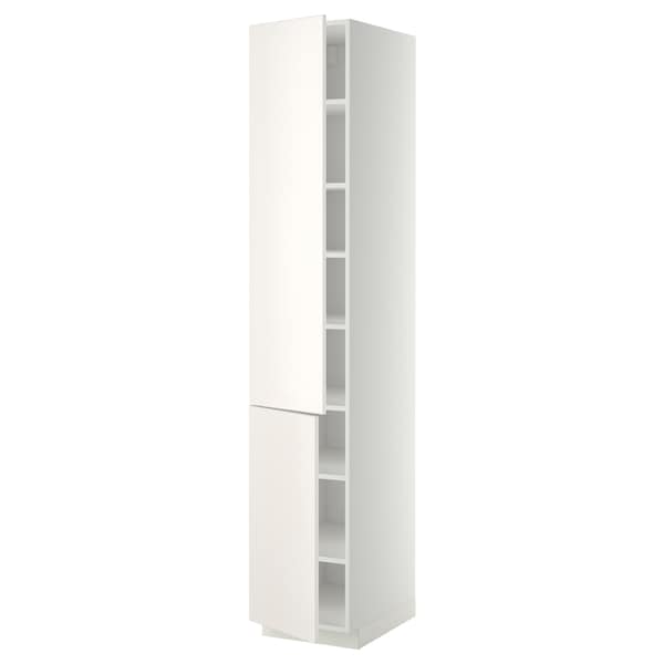 METOD - High cabinet with shelves/2 doors, white/Veddinge white, 40x60x220 cm - best price from Maltashopper.com 39468520