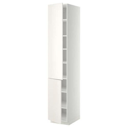 METOD - High cabinet with shelves/2 doors, white/Veddinge white, 40x60x220 cm
