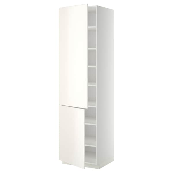 Ikea METOD - High cabinet with shelves/2 doors, white/Veddinge white, 60x60x220 cm