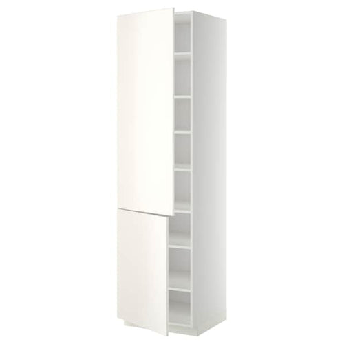 METOD - High cabinet with shelves/2 doors, white/Veddinge white, 60x60x220 cm