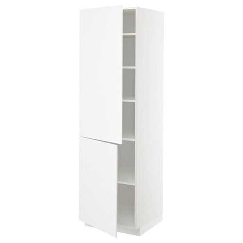 METOD - High cabinet with shelves/2 doors, white/Veddinge white, 60x60x200 cm