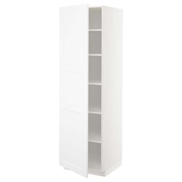METOD - High cabinet with shelves, white/Axstad matt white, 60x60x200 cm - best price from Maltashopper.com 29461213