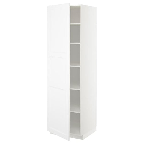 METOD - High cabinet with shelves, white/Axstad matt white, 60x60x200 cm