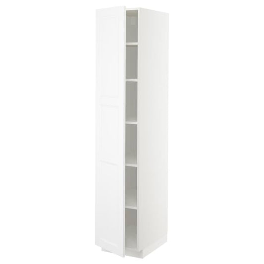 METOD - High cabinet with shelves, white/Axstad matt white, 40x60x200 cm - best price from Maltashopper.com 09462633