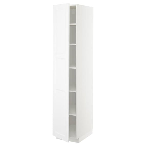 METOD - High cabinet with shelves, white/Axstad matt white, 40x60x200 cm