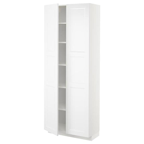 METOD - High cabinet with shelves, white/Axstad matt white, 80x37x200 cm