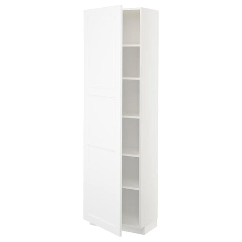 METOD - High cabinet with shelves, white/Axstad matt white, 60x37x200 cm