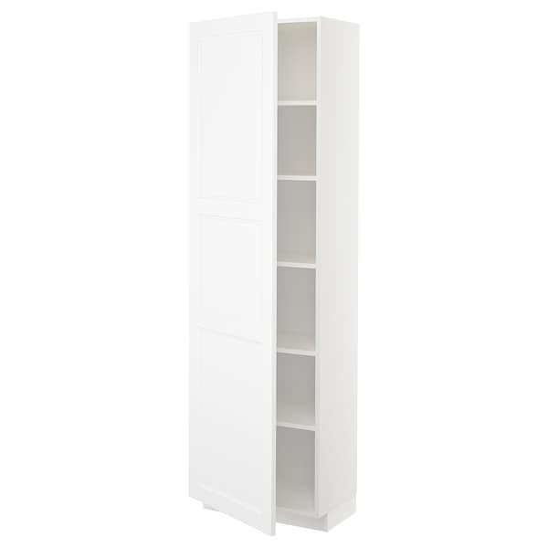 METOD - High cabinet with shelves, white/Axstad matt white, 60x37x200 cm