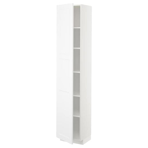 METOD - High cabinet with shelves, white/Axstad matt white, 40x37x200 cm