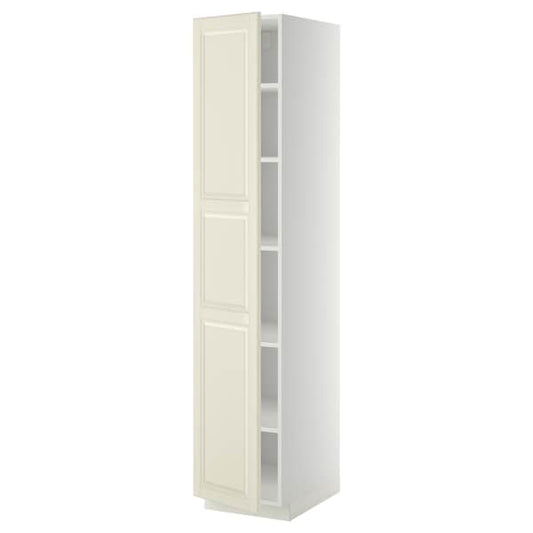 Ikea METOD - High cabinet with shelves, white/Bodbyn off-white, 40x60x200 cm