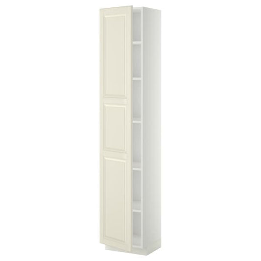 Ikea METOD - High cabinet with shelves, white/Bodbyn off-white, 40x37x200 cm