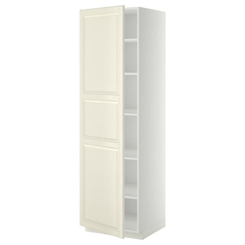 METOD - High cabinet with shelves, white/Bodbyn off-white, 60x60x200 cm