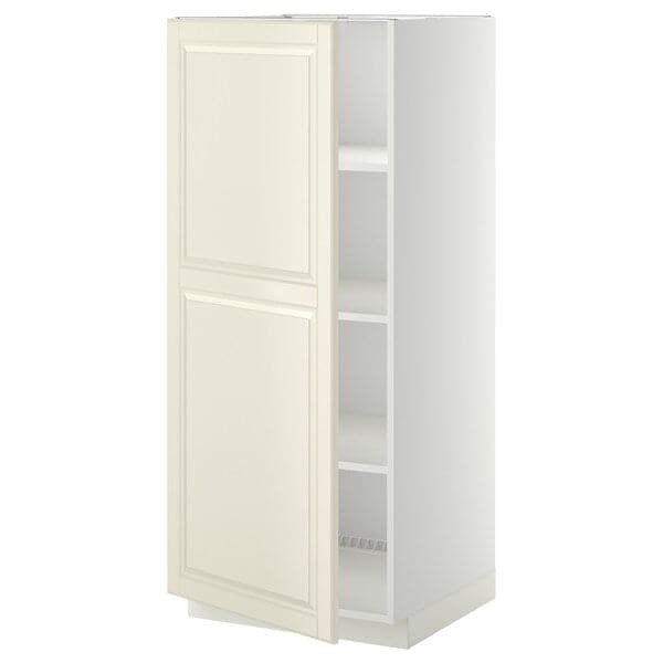 METOD - High cabinet with shelves, white/Bodbyn off-white, 60x60x140 cm - best price from Maltashopper.com 99461889