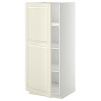 METOD - High cabinet with shelves, white/Bodbyn off-white, 60x60x140 cm - best price from Maltashopper.com 99461889