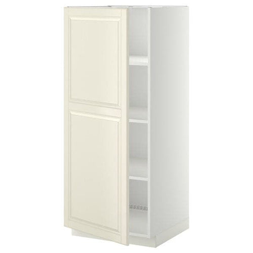 METOD - High cabinet with shelves, white/Bodbyn off-white, 60x60x140 cm