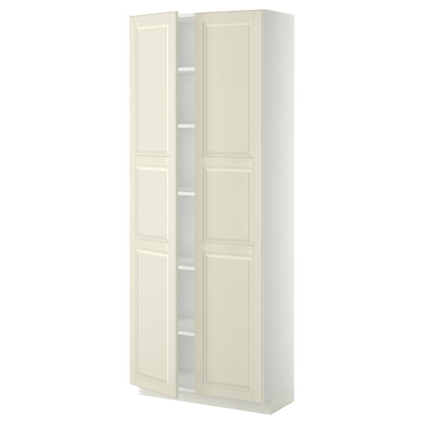 Ikea METOD - High cabinet with shelves, white/Bodbyn off-white, 80x37x200 cm