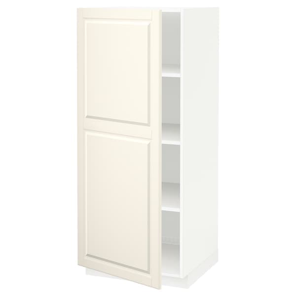 METOD - High cabinet with shelves, white/Bodbyn off-white, 60x60x140 cm - best price from Maltashopper.com 99461889