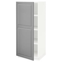 METOD - High cabinet with shelves, white/Bodbyn grey, 60x60x140 cm - best price from Maltashopper.com 29464221
