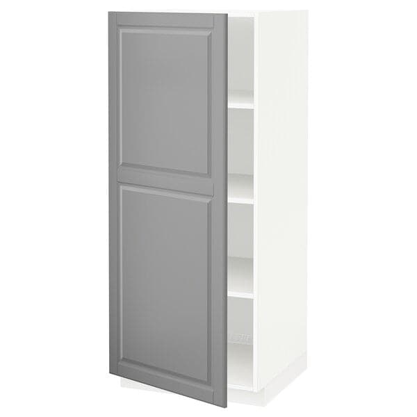 Ikea METOD - High cabinet with shelves, white/Bodbyn grey, 60x60x140 cm