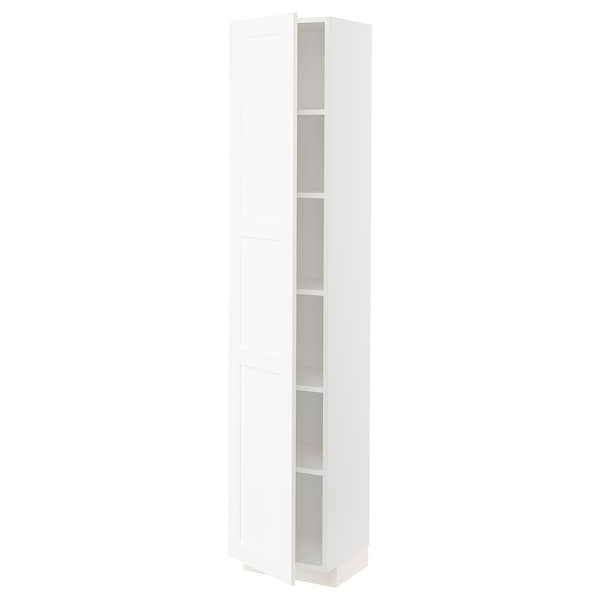 METOD - High cabinet with shelves, white Enköping/white wood effect, 40x37x200 cm - best price from Maltashopper.com 19473513