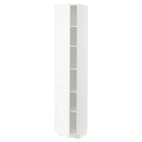 METOD - High cabinet with shelves, white Enköping/white wood effect, 40x37x200 cm
