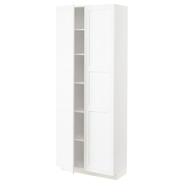 METOD - High cabinet with shelves, white Enköping/white wood effect, 80x37x200 cm - best price from Maltashopper.com 69473515