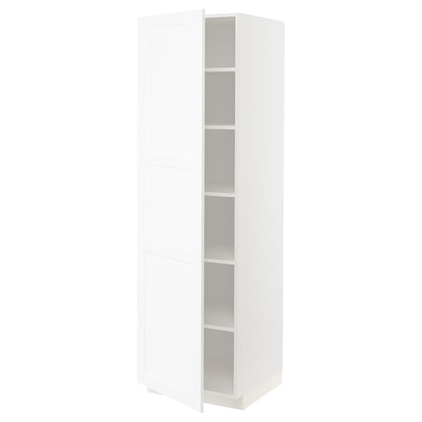 METOD - High cabinet with shelves, white Enköping/white wood effect, 60x60x200 cm - best price from Maltashopper.com 79473510