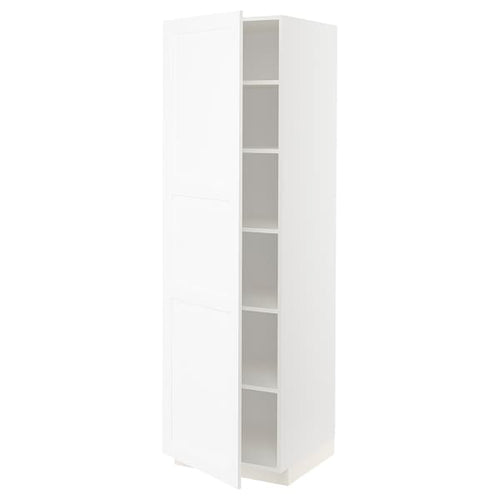 METOD - High cabinet with shelves, white Enköping/white wood effect, 60x60x200 cm