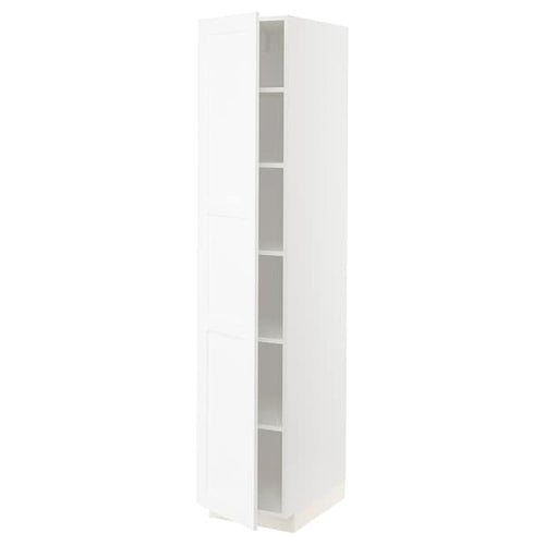 METOD - High cabinet with shelves, white Enköping/white wood effect, 40x60x200 cm