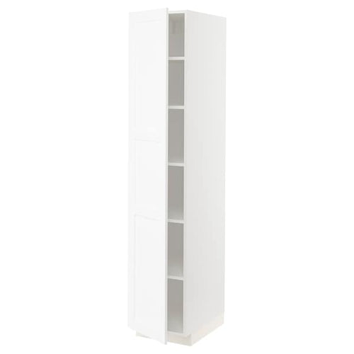 METOD high cabinet with shelves, white Enköping/white wood effect, 40x60x200 cm