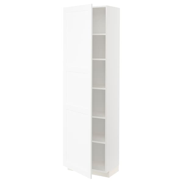 METOD - High cabinet with shelves, white Enköping/white wood effect, 60x37x200 cm - best price from Maltashopper.com 99473514