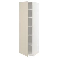 METOD - High cabinet with shelves, white/Havstorp beige, 60x60x200 cm - best price from Maltashopper.com 69461329