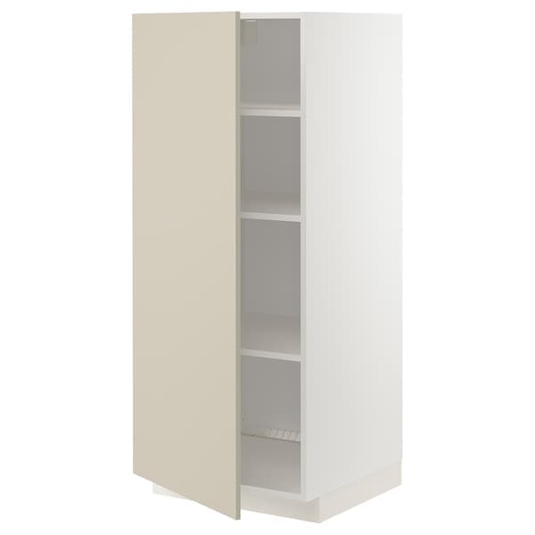 Ikea METOD - High cabinet with shelves, white/Havstorp beige, 60x60x140 cm