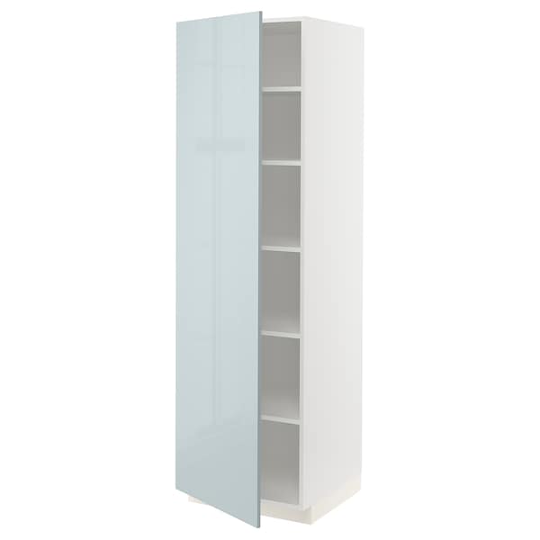 Ikea METOD - High cabinet with shelves, white/Kallarp light grey-blue, 60x60x200 cm