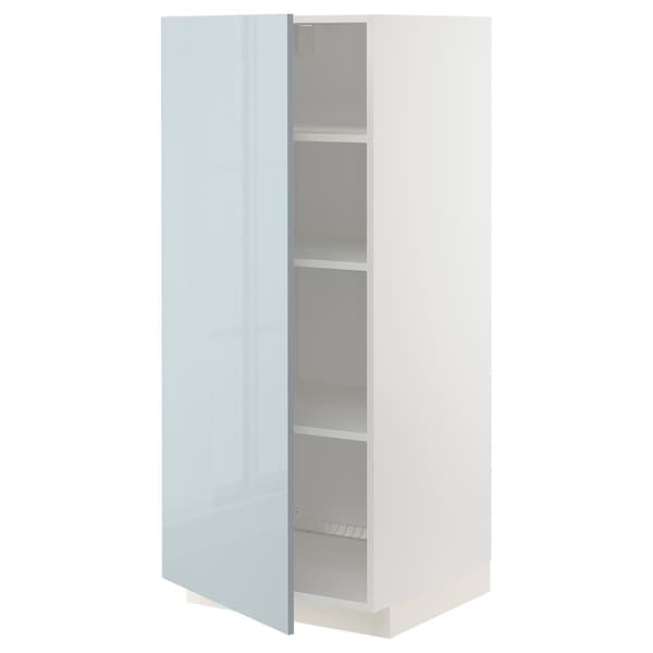 Ikea METOD - High cabinet with shelves, white/Kallarp light grey-blue, 60x60x140 cm