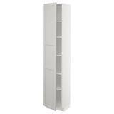 METOD high cabinet with shelves, white/Lerhyttan light grey, 40x37x200 cm